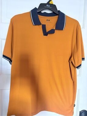 Men's Orange Polo with Navy Trim